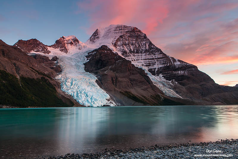 Image of Mount Robson and alpenglow above Berg Lake