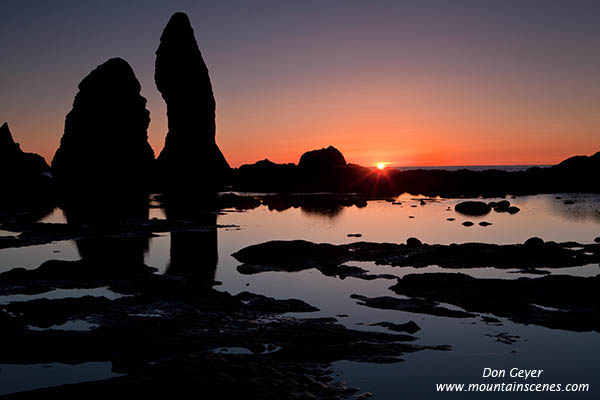 Image of Sunset at Point of the Arches, Shi Shi Beach, Olympic National Park.