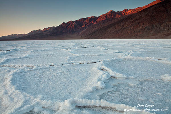 Image of Badwater Salt Pan, Amargosa Range, sunset, Death Valley