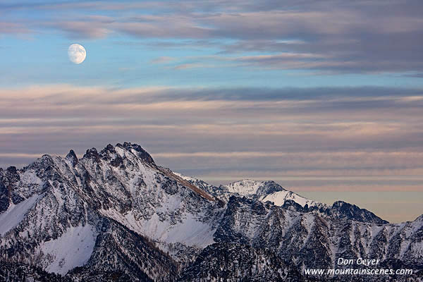 Image of Moon over Silverstar Mountain