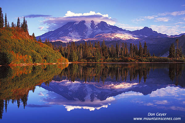 Image of Mount Rainier Reflected in Bench Lake