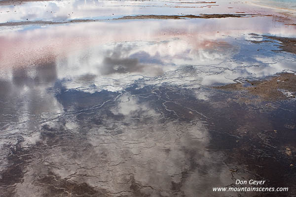 Image of reflection in Grand Prismatic Spring, Yellowstone National Park.