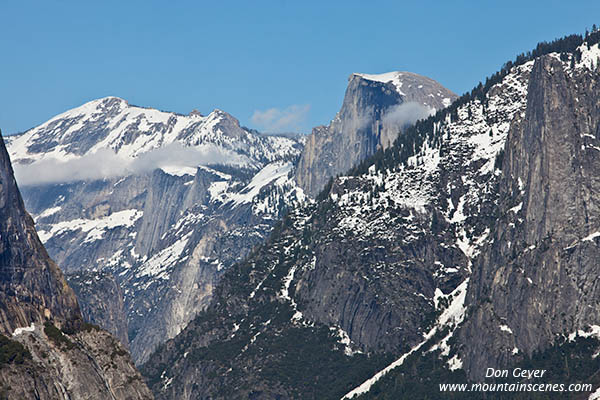 Image of Half Dome and Clouds Rest with snow.