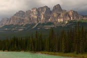 Image of Castle Mountain above Bow River