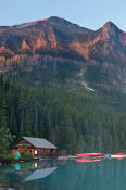 Image of Fairview Mountain above Lake Louise at sunset