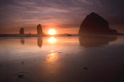Image of Sunset at Canon Beach, Oregon Coast