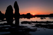 Image of sunset at Point of the Arches, Shi Shi Beach, Olympic National Park.