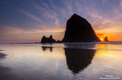 Image of Cannon Beach at sunset