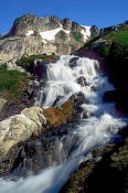 Image of waterfall, White Rock Lakes, North Cascades