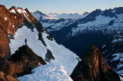 Image of Climber at Cache Col, North Cascades