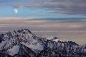 Image of Moon over Silverstar Mountain, North Cascades