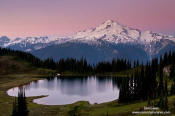 Glacier Peak above Image Lake, sunrise.