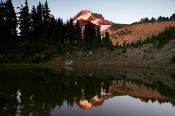 Image of Mount Hood reflected in Dollar Lake