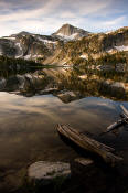 Image of Eagle Cap Peak reflected in Mirror Lake, Wallowas