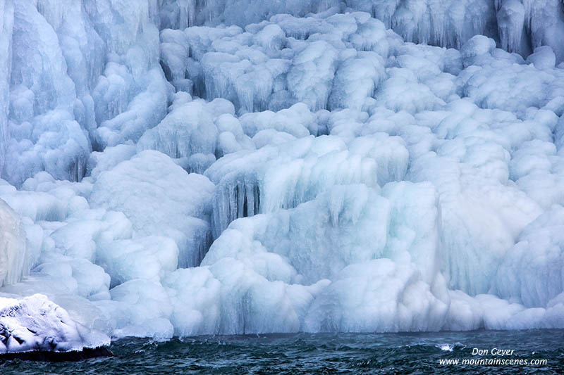 Image of ice below Snoqualmie Falls in winter