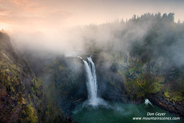 Snoqualmie Falls at sunrise