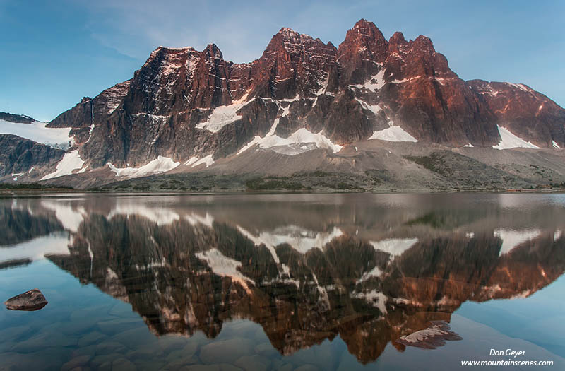 Image of The Ramparts relfected in Amethyst Lake, Tonquin Valley