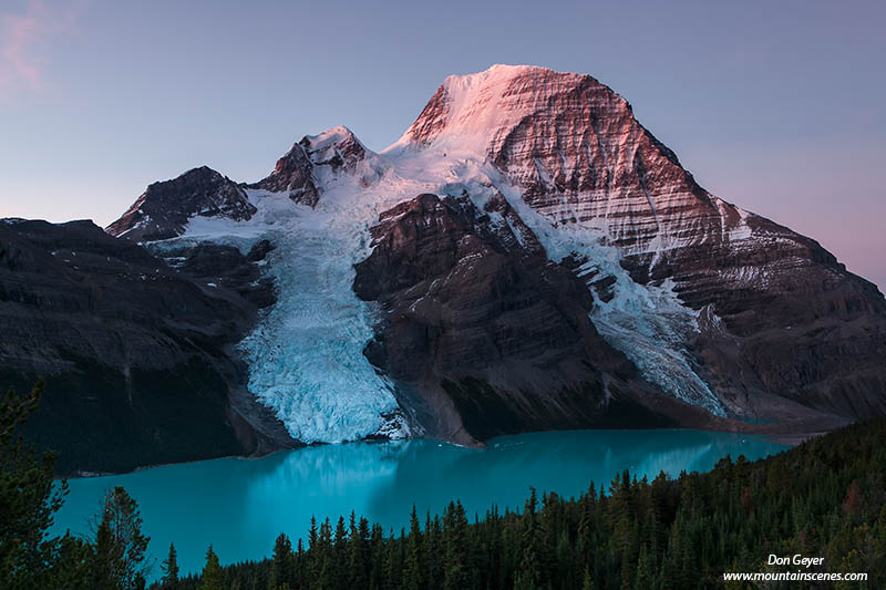 Image of Mount Robson above Berg Lake, sunrise