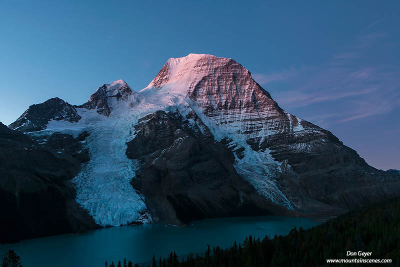 Image of Mount Robson above Berg Lake, dawn