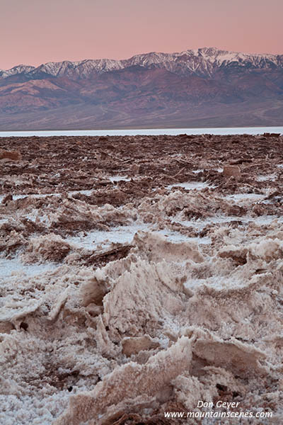 Image of Panimint Range above Badwater, sunrise, Death Valley