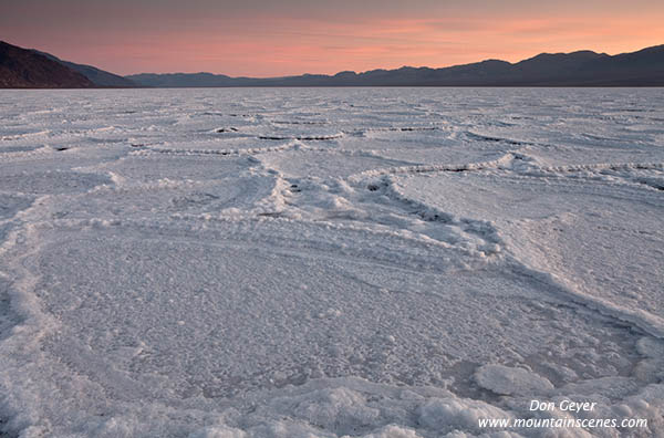 Image of Badwater Salt Pan at sunset, Death Valley