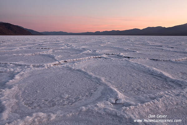 Image of Badwater Salt Pan at sunset, Death Valley