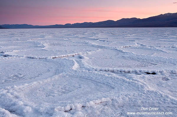 Image of Badwater Salt Pan at sunset, Death Valley