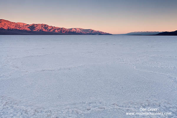 Image of Badwater Salt Pan at sunset, Death Valley