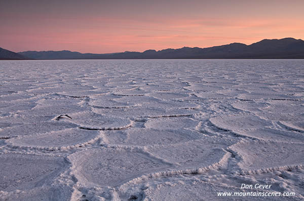 Image of Badwater Salt Pan at sunset, Death Valley