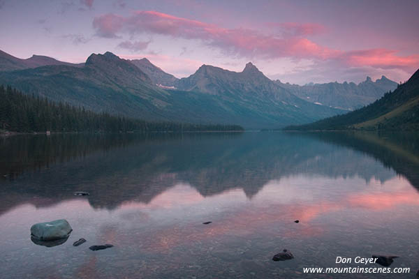 Image of Elizabeth Lake and pink clouds.