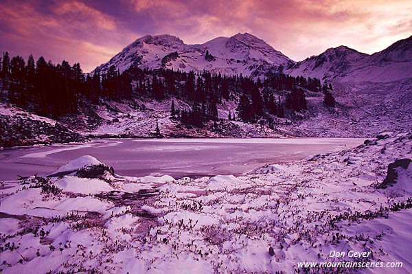 Image of Mount Rainier above St. Andrews Lake