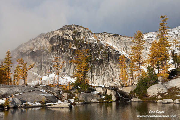 Image of Enchantment Lakes, Sprite Lake, storm, larch