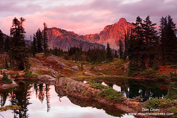 Image of Hi Box Mountain, Rampart Lakes, sunset