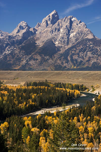 Image of Grand Teton in autumn, Snake River Overlook, Grand Teton National Park