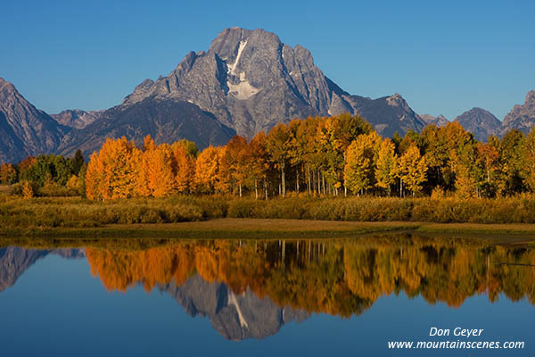 Image of Mount Moran Reflection, Oxbow Bend, autumn, fall, Grand Teton National Park