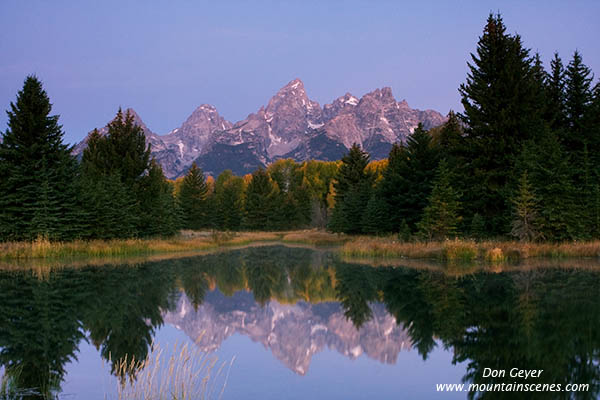 Image of Grand Teton reflection at Schwabacher Landing, Grand Teton National Park