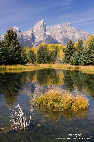 Grand Teton reflection Schwabacher Landing, autumn, Grand Teton National Park