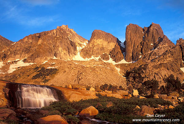 Picture of Cirque of the Towers above waterfall.