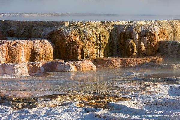 Image of Canary Spring, travertine, Mamoth Hot Springs, Yellowstone National Park.
