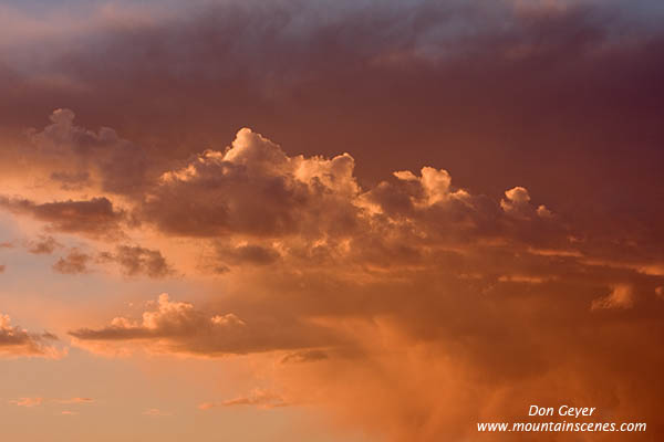 Image of storm clouds at sunrise, Yellowstone National Park.