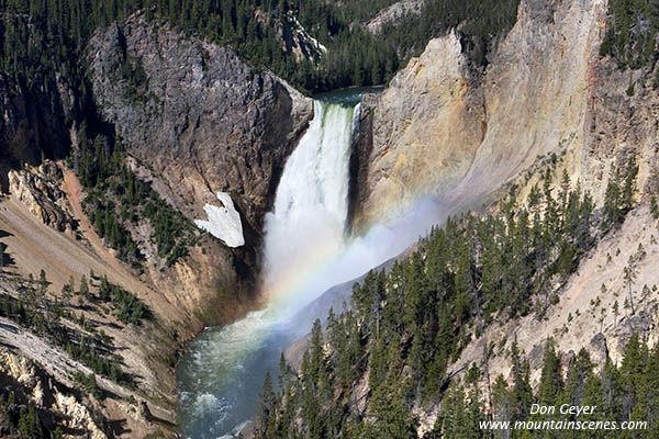 Image of Lower Falls and rainbow, Grand Canyon of the Yellowstone, Yellowstone National Park.