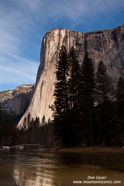 Image of El Capitan above the Merced River