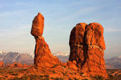 Image of Balanced Rock in evening light, Arches National Park, Utah, southwest