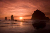 Image of Sunset at Canon Beach, Oregon Coast