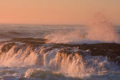 Image of surf Cape Perpetua, sunset, Oregon Coast