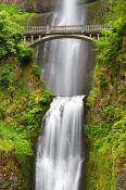 Image of Multnomah Falls and bridge, Columbia River Gorge