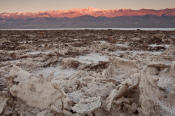 Image of Badwater Salt Pan, Panimint Range, sunrise, Death Valley