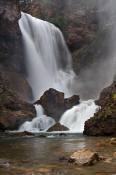 Image of Dawn Mist Falls in Glacier National Park.