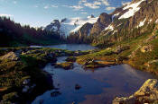 Image of Sentinel Peak above Yang Yang Lakes, North Cascades