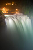 Image of Snoqualmie Falls at night during flood stage